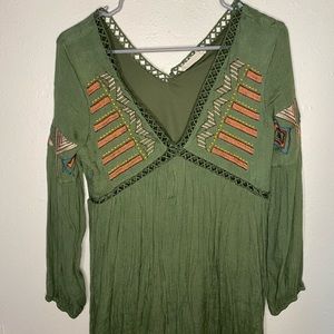 Forest green long sleeve dress